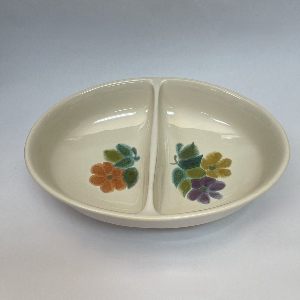 Franciscan Earthenware‎ Divided Dish Floral Flowers Oval Oven Safe Color Fast